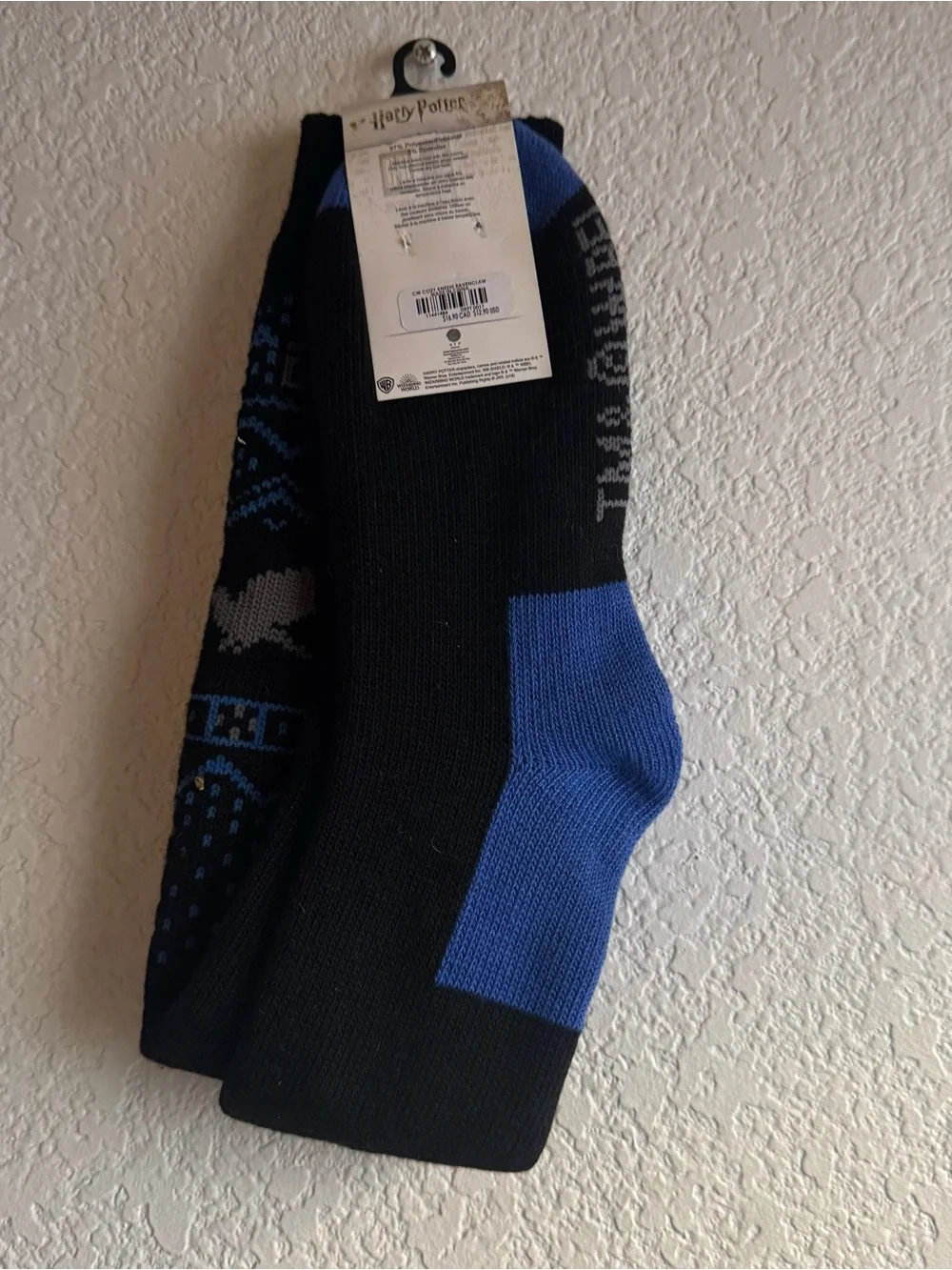 Harry Potter Ravenclaw Black and Blue Knit Crew Socks New